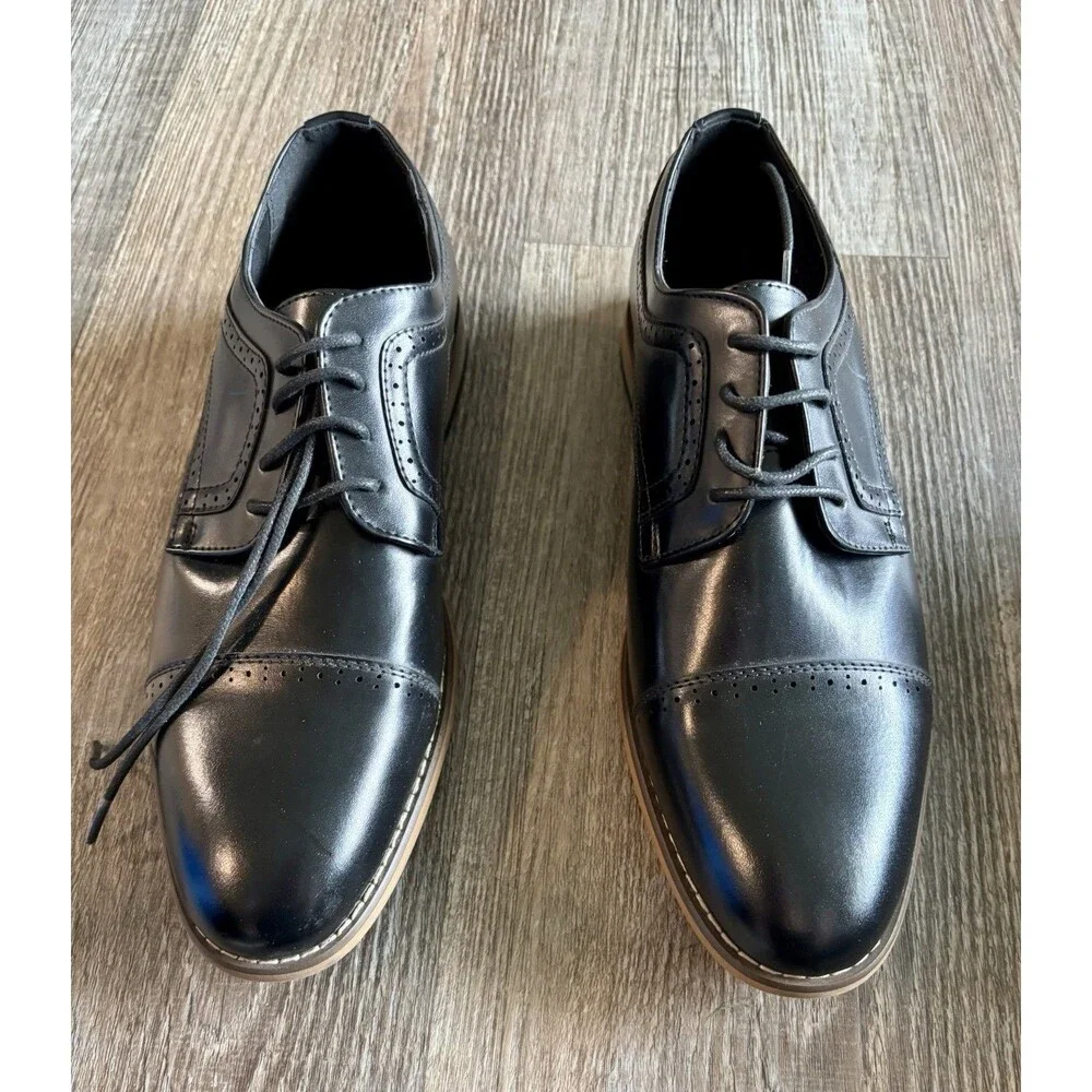 Stacy Adams Dickinson Cap Toe Black Oxford Dress Shoes Boys Size 6M NEW